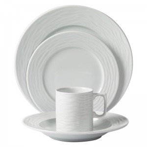 Mitterteich Seawave Embossed Porcelain 16 Piece Dinnerware Set, Service for 4 MTEI1001